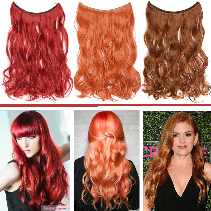 Secret Natural Wire in Hair Extensions Hidden Head Band One Piece Thick as Human