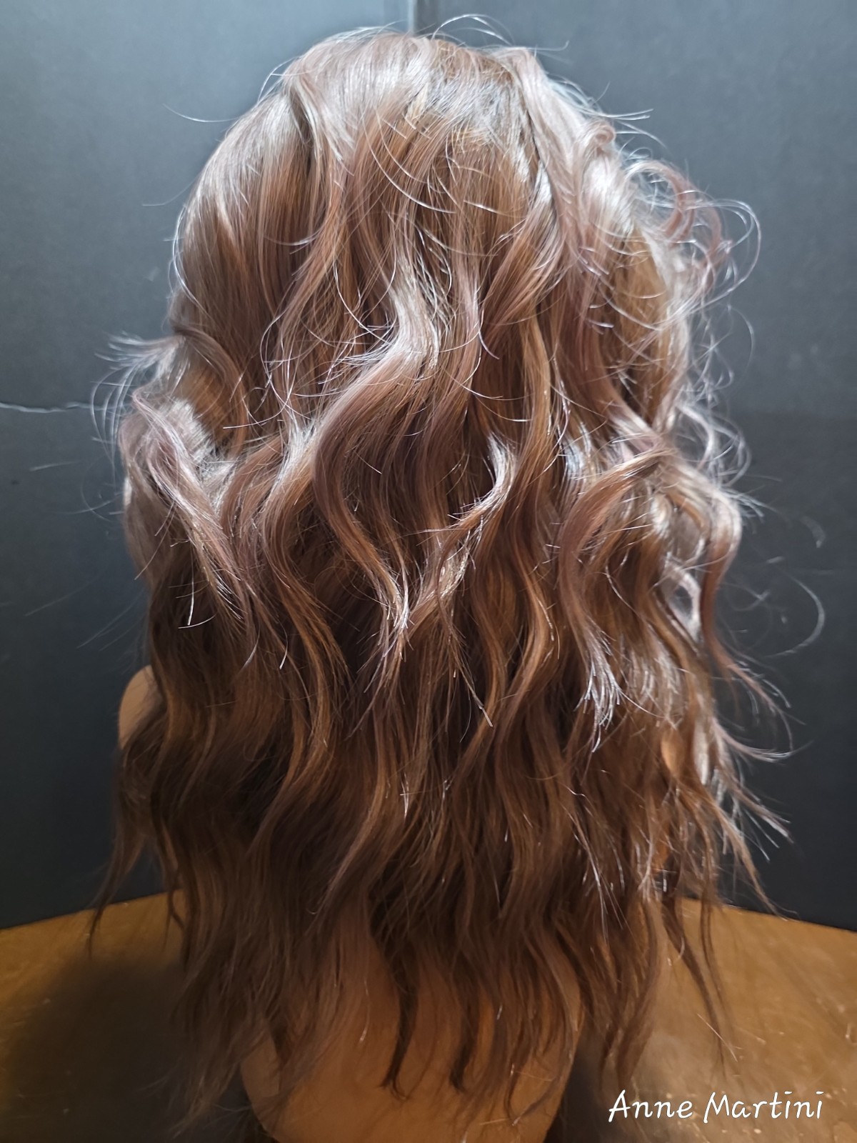 Carkira MICHELLE Lace Front Wavy Layered Wig Natural Gray/Medium Brown