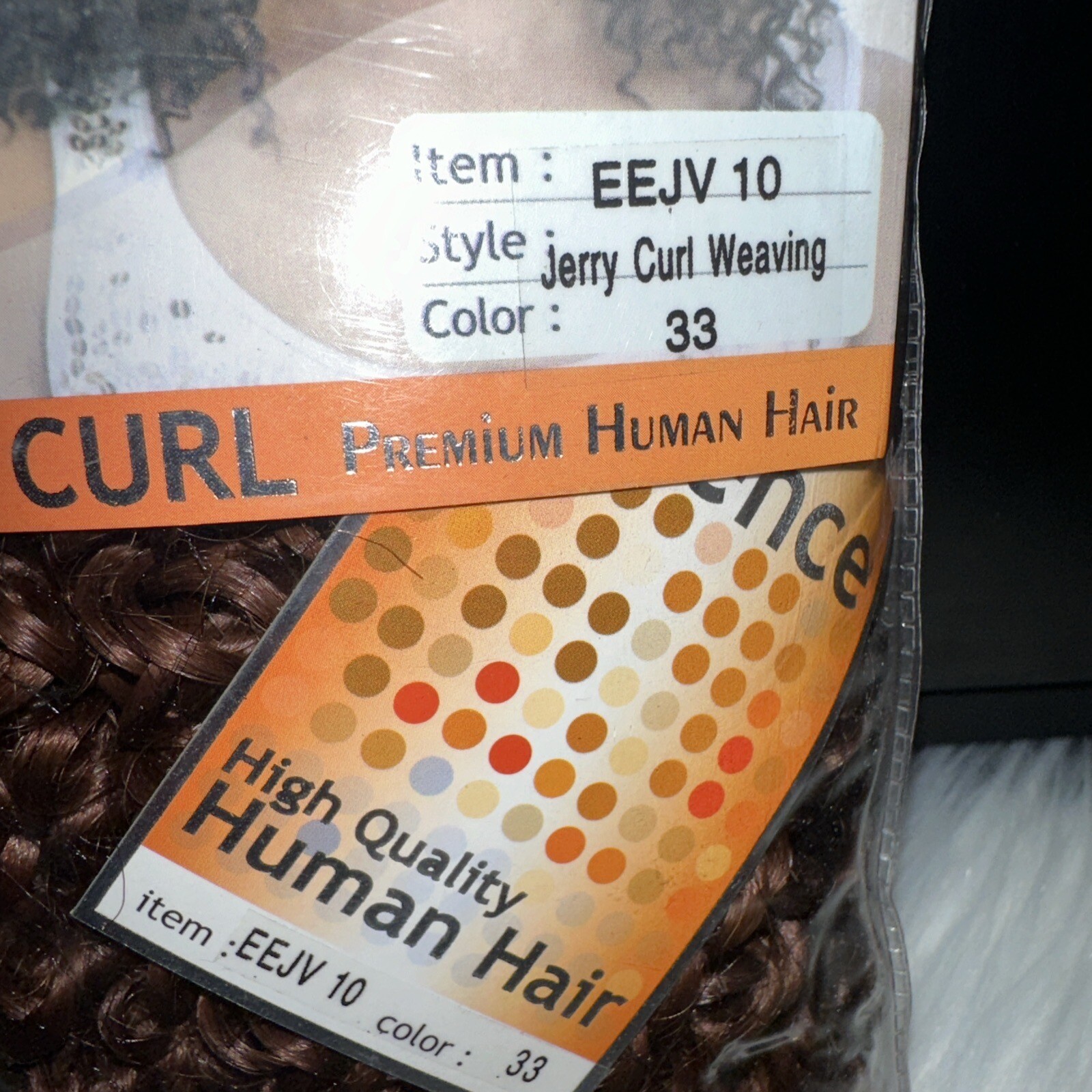 Essence Premium Human Hair Jerry Curl Weaving Color 33