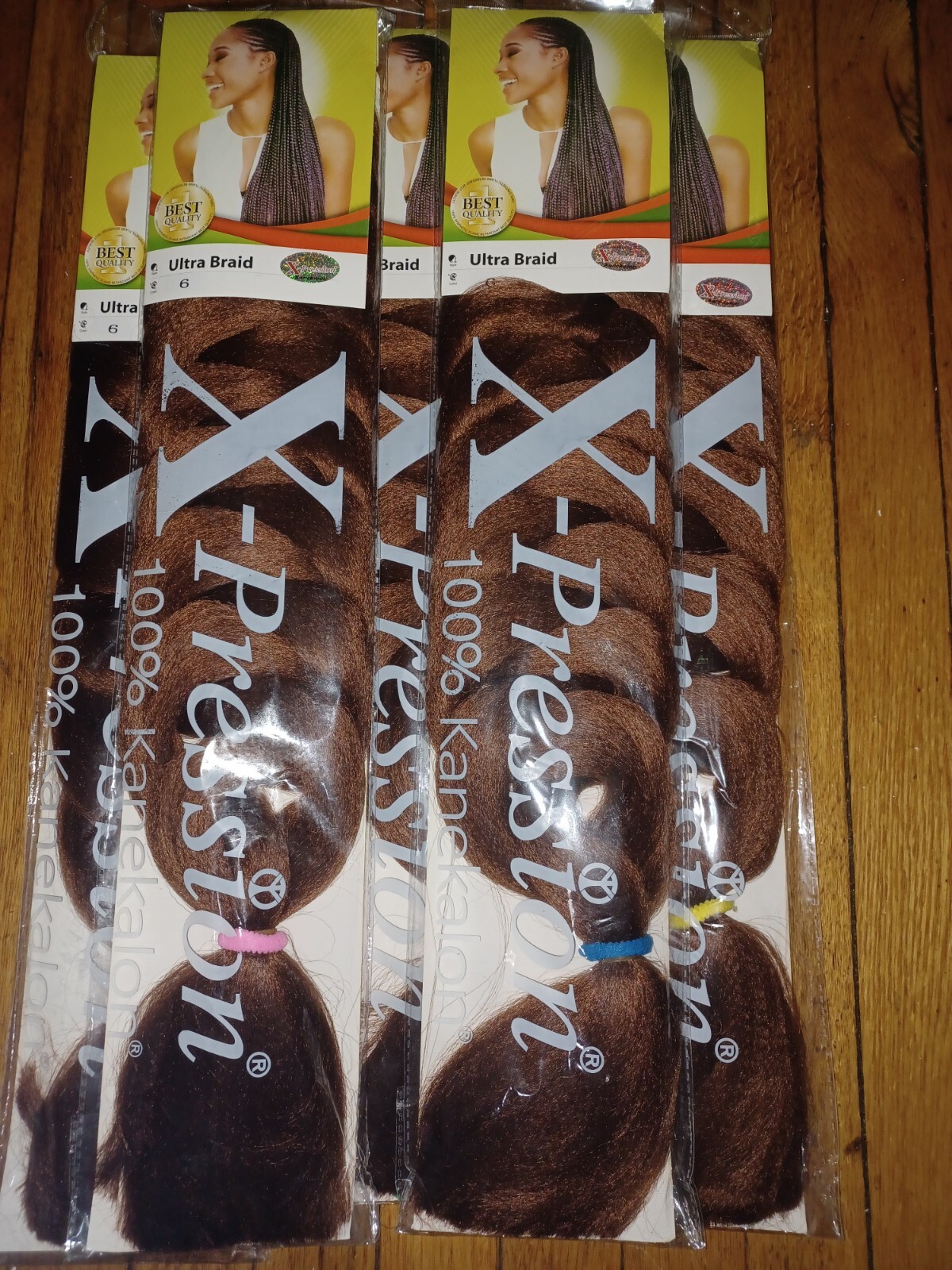 X-pression Xpression100% Kanekalon82″ 165g Ultra Braiding Hair 10 packs color #6