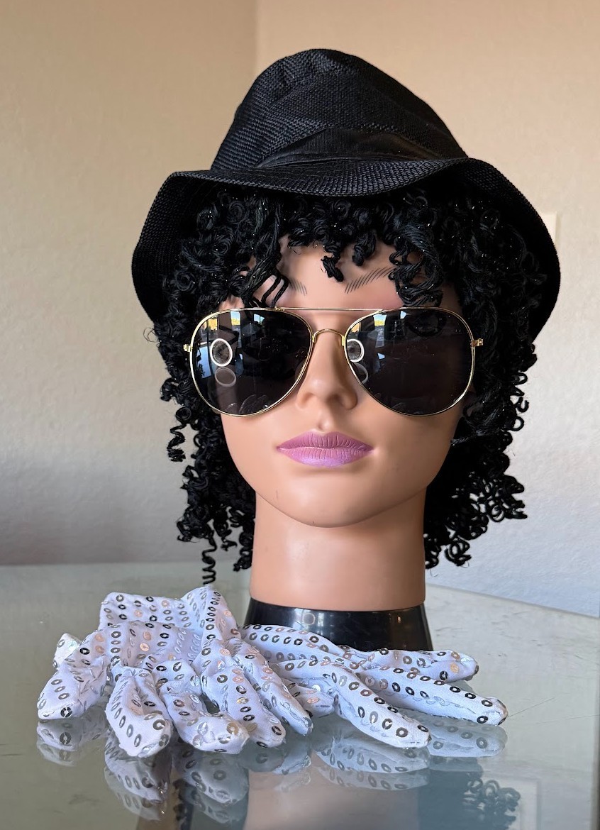 Black Afro-Jheri Curls Costume performance WIG with accessories Wearable Art