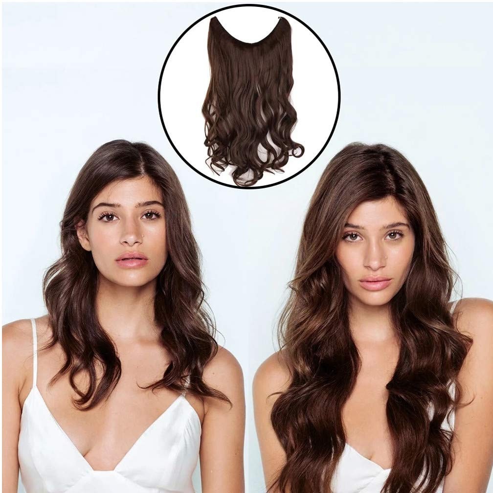 Thick Curly Wavy 100% Human Remy Halos Secret Invisible Wire Hair Extensions