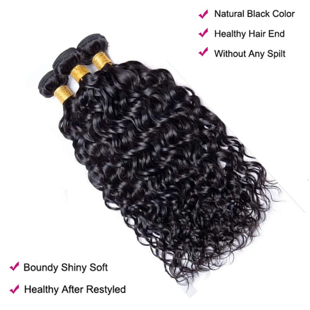 Unilo 14 16 18 Inch Water Wave Bundles Human Hair 100 Unprocessed Curly