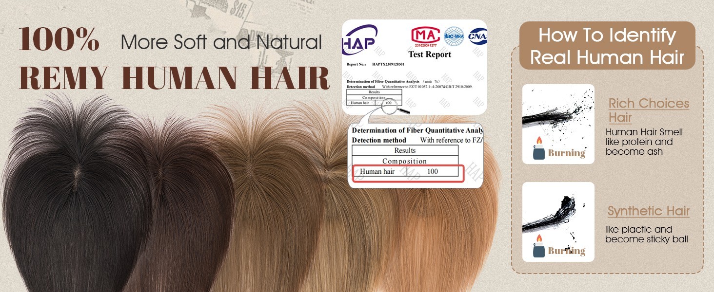 Hair Topper 100% Remy Human Hair, #4 Medium Brown, 10″ w/ Air Bangs FREE SHIP!