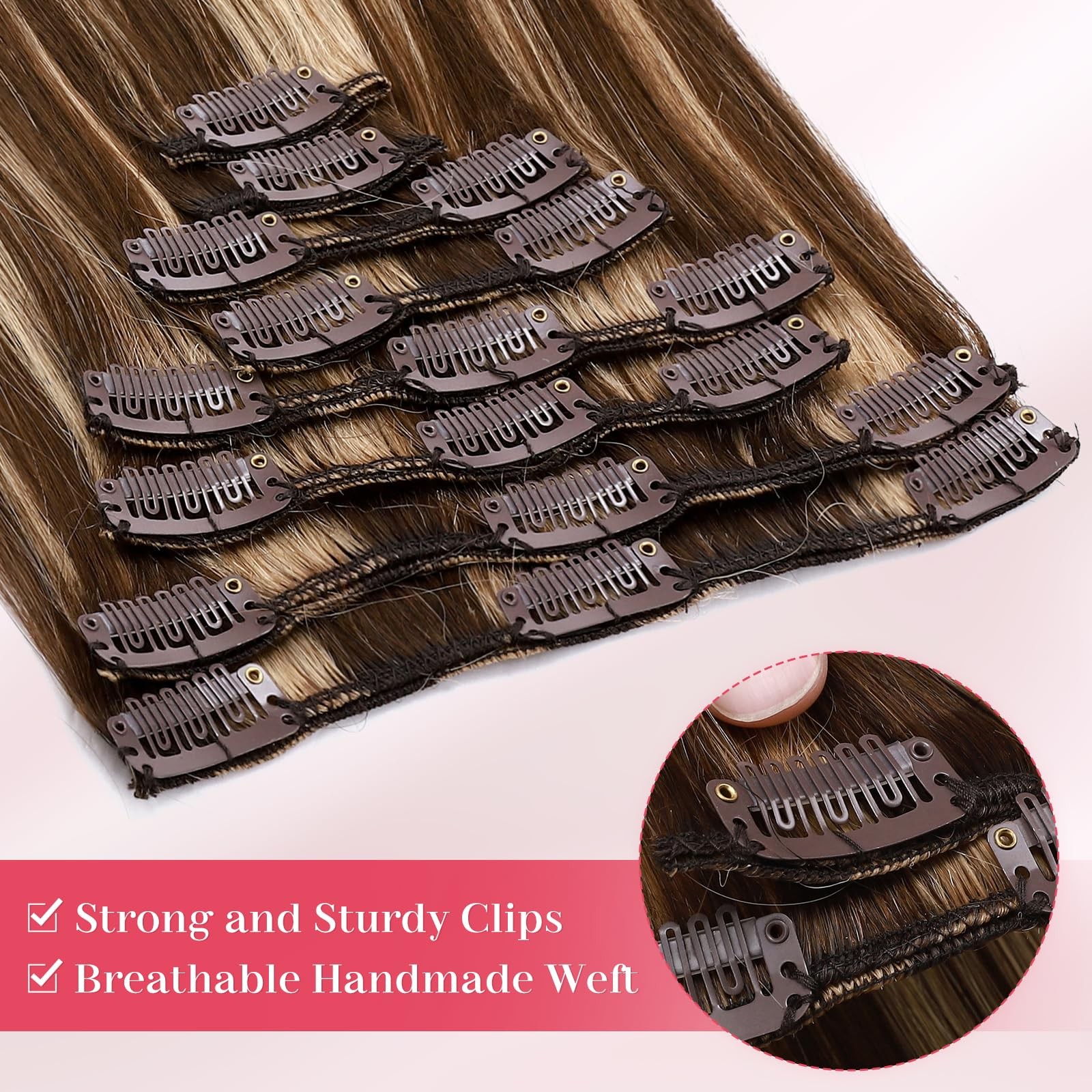 Clip In Hair Extensions 100% Real Human 10 Inch 8pcs 75g – Easy to Wear