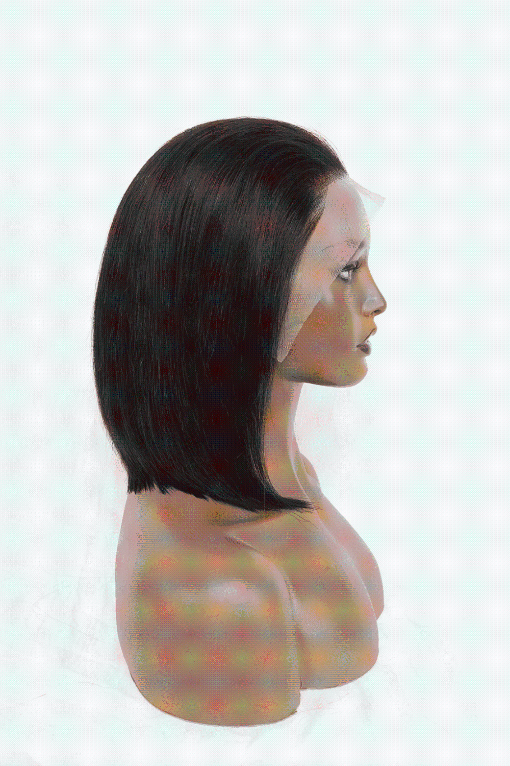 12″ 140g Lace Front Wigs Human Hair in Natural Color 150% Density