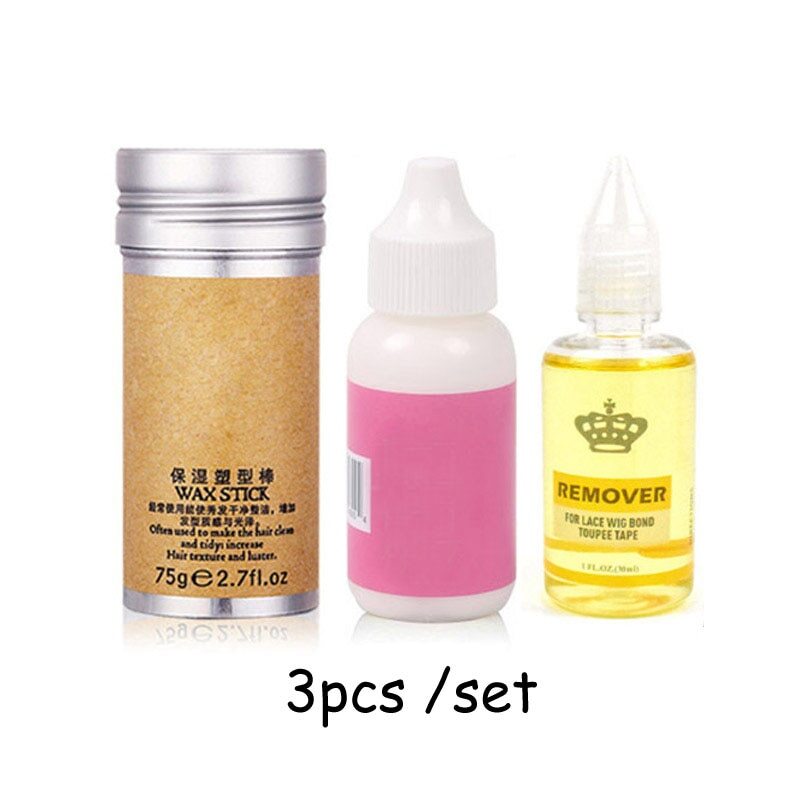 5Pcs/Set Lace Glue+Lace Tape Remover+Hair Wax Stick+Hair Brush With Melt Band