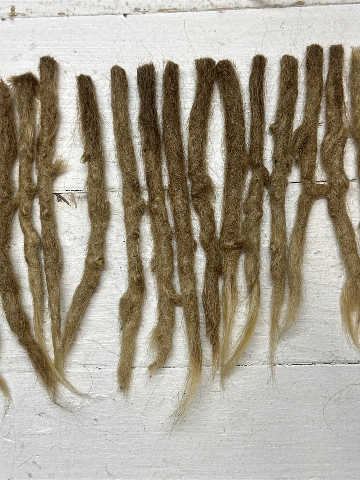 99 Crocheted Paintbrush Tip Human Hair Dreadlocks Caucasian 5”-9” Blonde