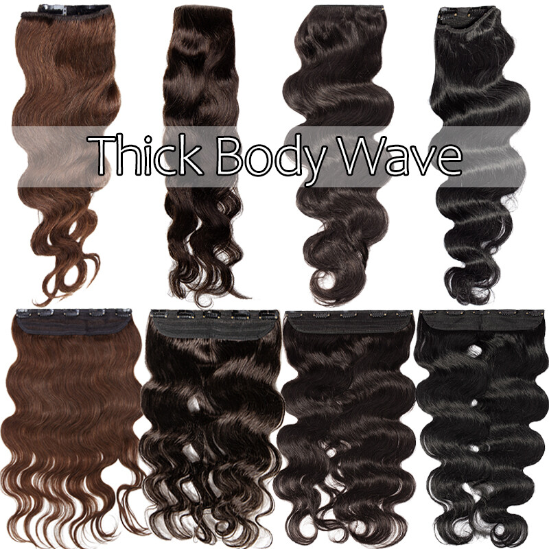 CLEARANCE Clip in One Piece 100% Real Human Remy Hair Extensions Full Head 1PCS
