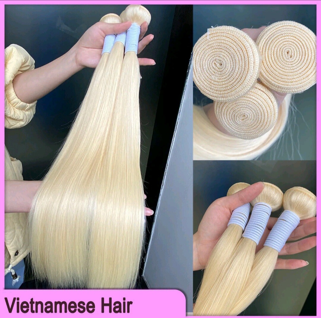 13A+VIETNAMESE RAW VIRGIN HAIR BLONDE 613# DOUBLE DRAWN 100g/300g BODY WAVE/STRA
