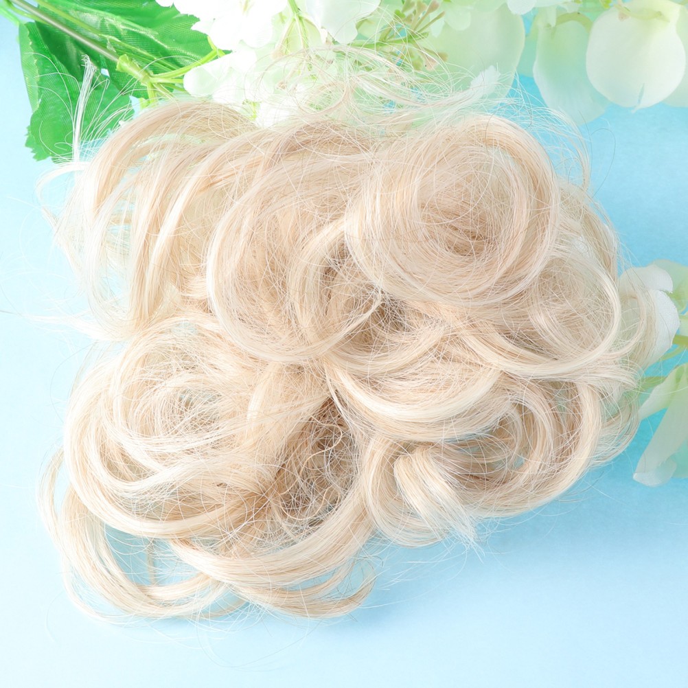 Hair Extension Bun in Golden Color Easy to Wear for Party and Gathering