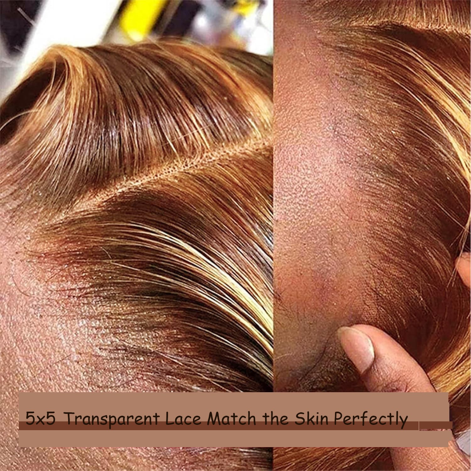 5×5 Deep Wave Honey Blonde Lace Front Wigs Transparent Lace Wigs Human Hair