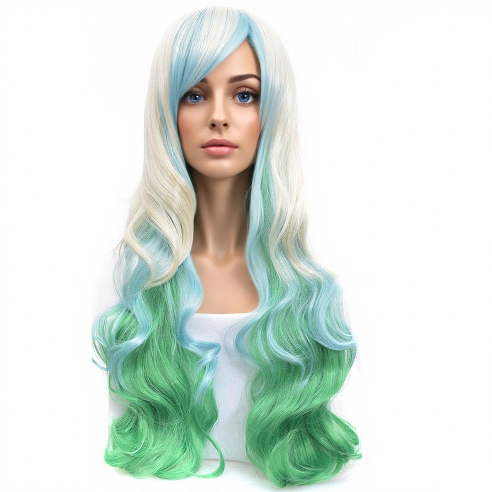 Women Wigs Long Hair Heat Resistant Spiral Curly Cosplay Wig Fashion Wavy Cos…