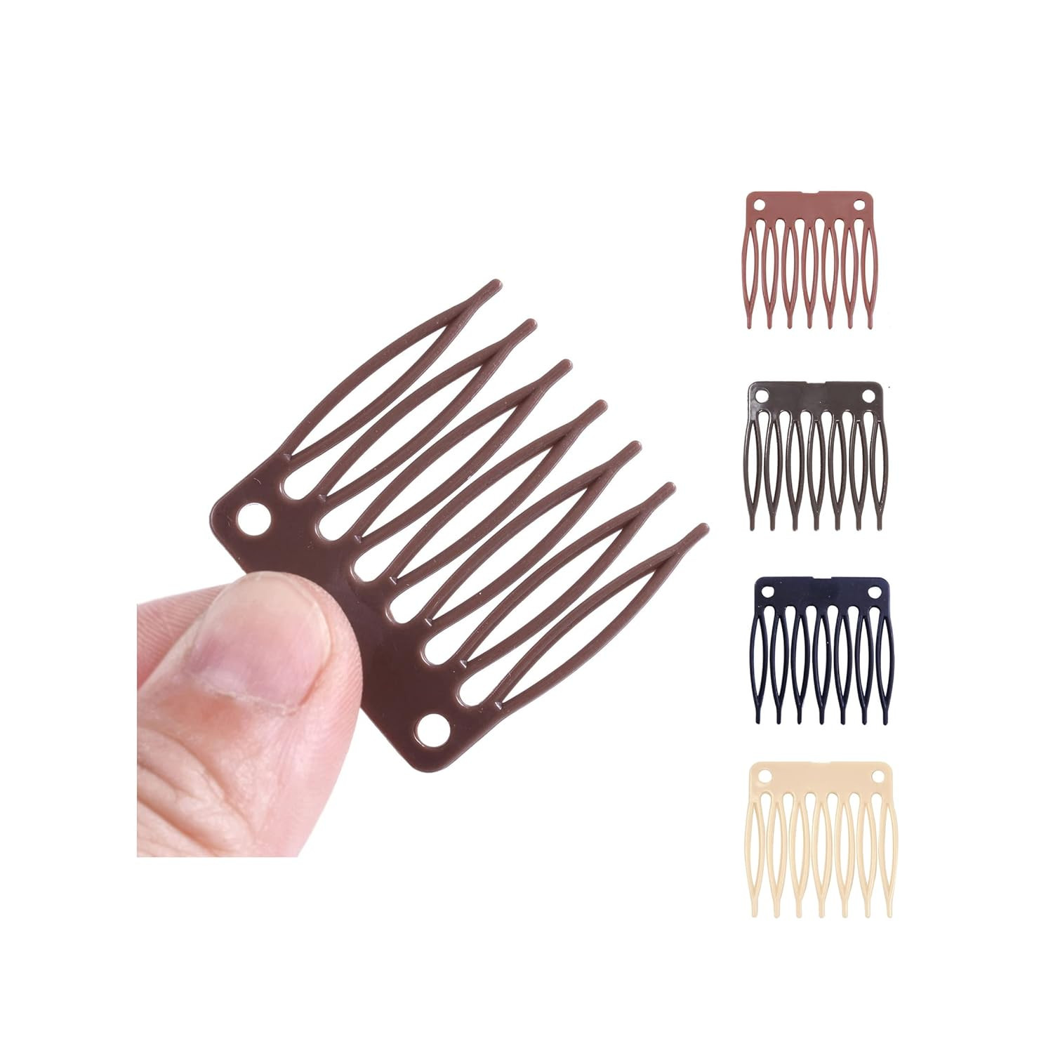 50 PCS Plastic Combs for Wig Making – 7 Teeth Hair Combs, Wig Cap Accessories