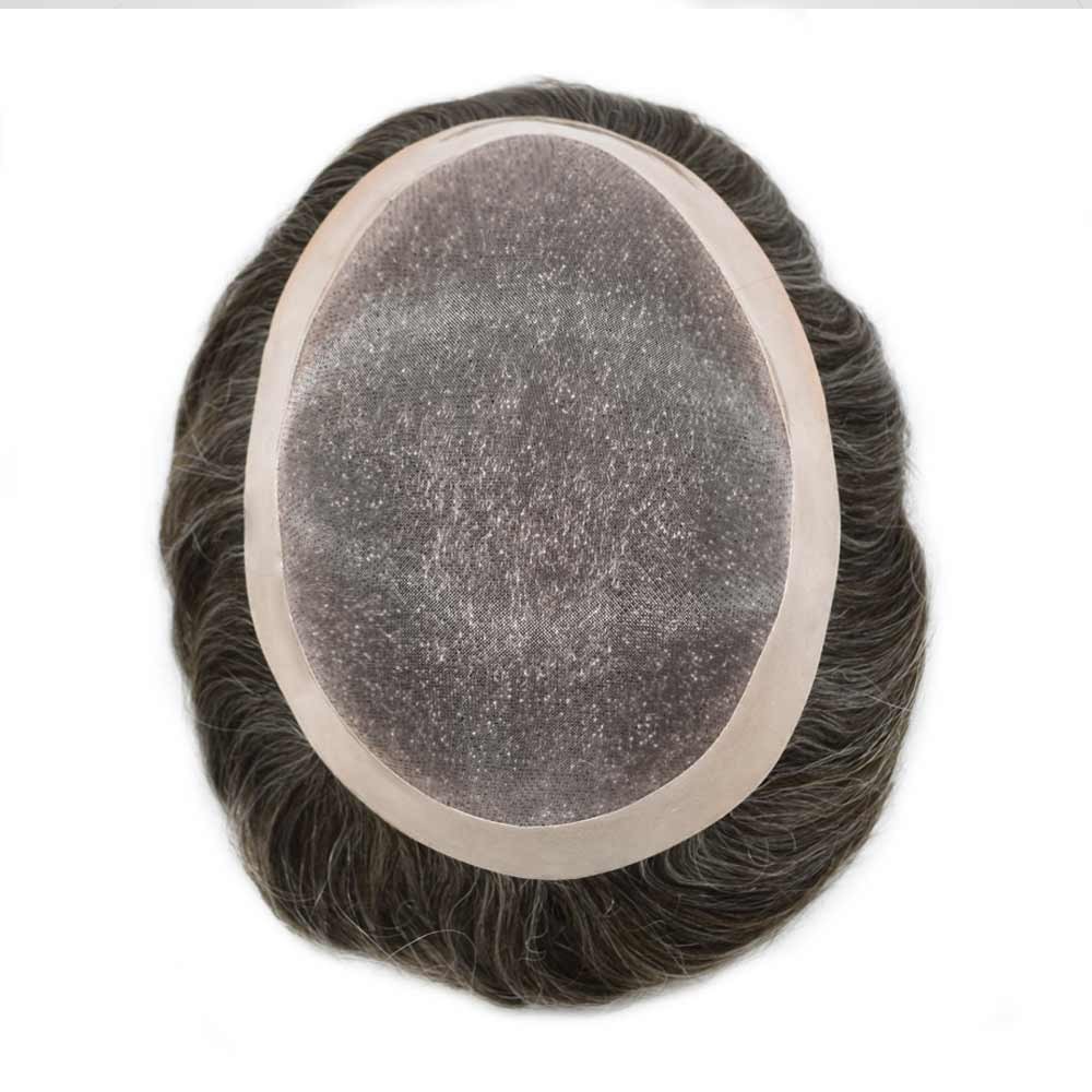 Mens Toupee Hairpiece Fine Mono Hair System Replacements Poly Skin Pu Mens Wigs