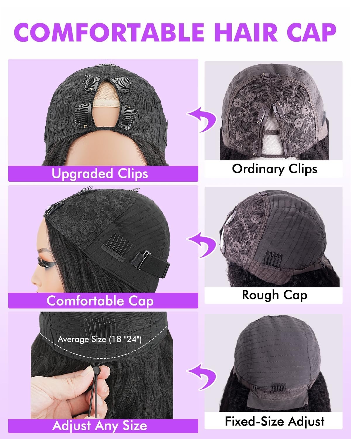 250% Density Body Wave V Part Human Hair Wig – Glueless Clip-In Half Wig, 20 Inc