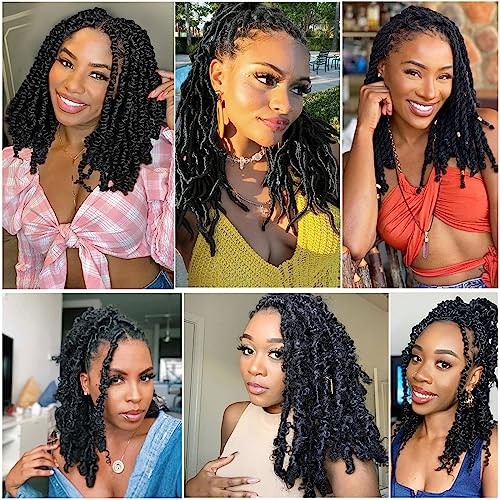 Passion Twist Hair-14 Inch 7 Packs Water Wave Crochet 14 Inch(Pack of 7) 1B#