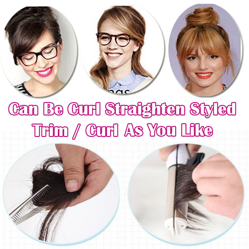 SALE Fringe Bangs Clip In 100% Remy Human Hair Extensions Middle Part Hairpieces