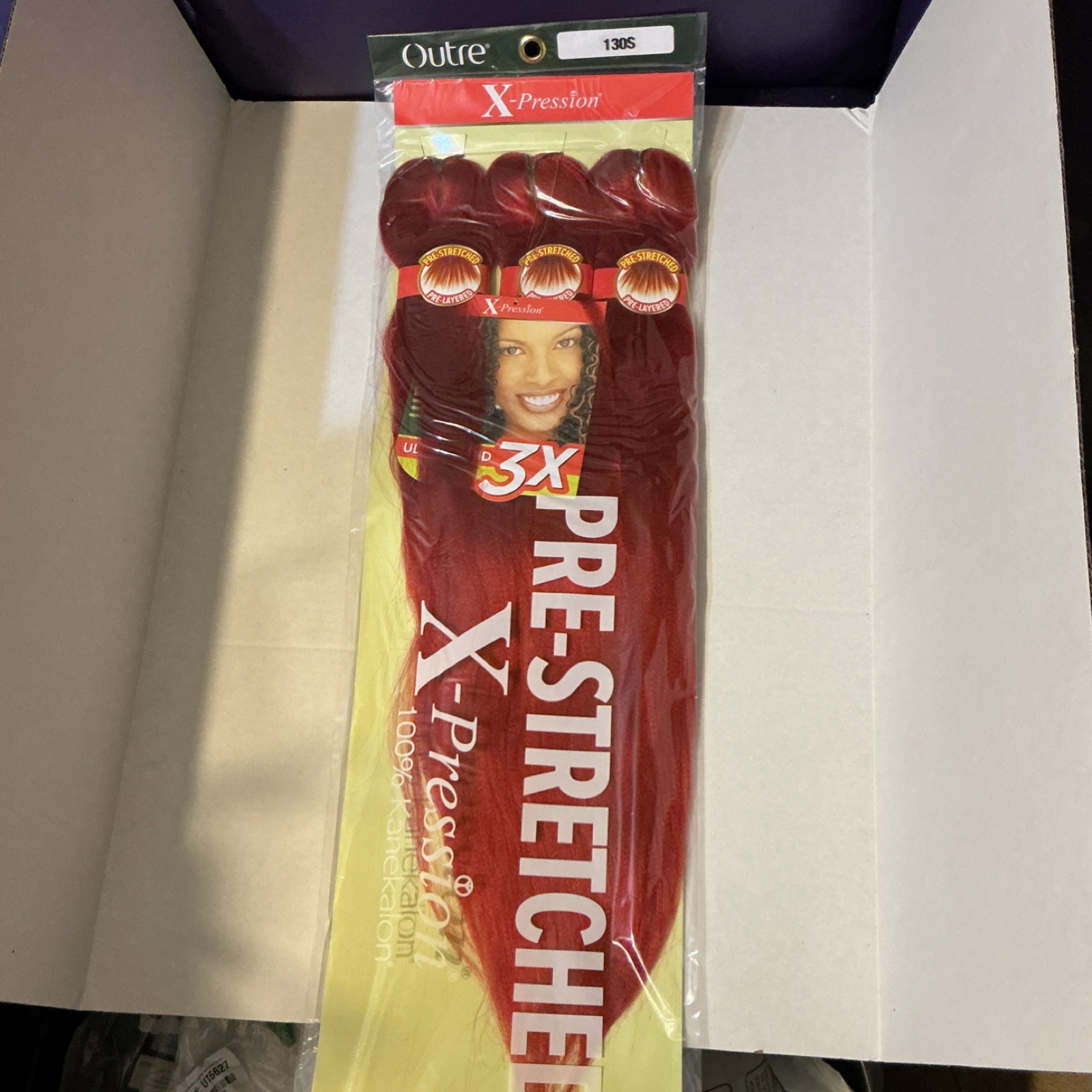 Outre Pre-Stretched Synthetic Braid Hair Extension Red 52in Straight 3X