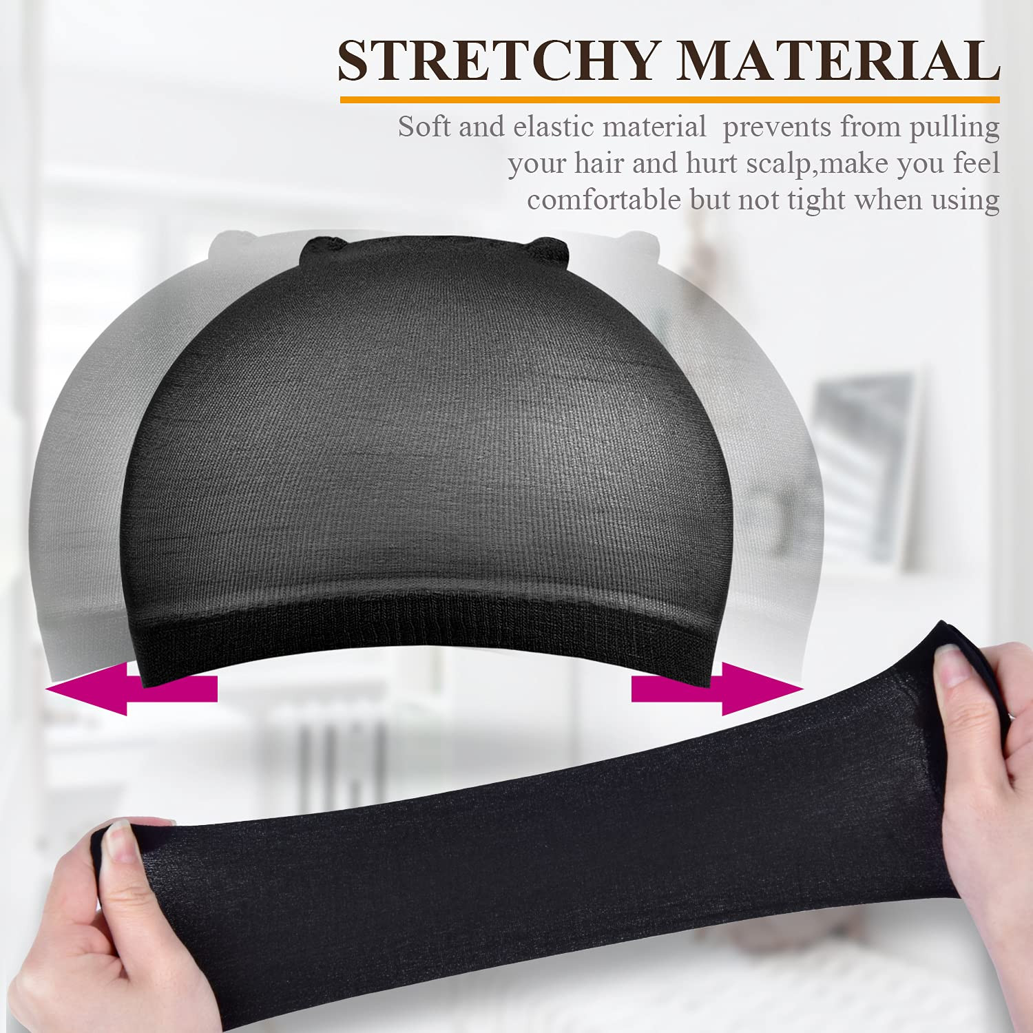 20 Pcs Black Stocking Wig Caps, Stretchy Nylon Wig Caps for Women Men