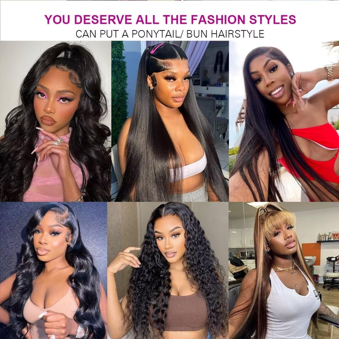 Lemoda 15A Lace Front Wigs Human Hair Straight Human Hair Wig 24 Inch Outlet