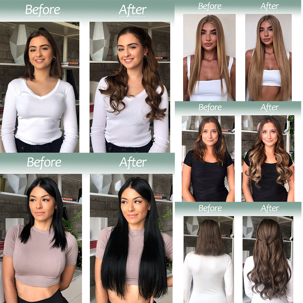 Thick Curly Wavy 100% Human Remy Halos Secret Invisible Wire Hair Extensions