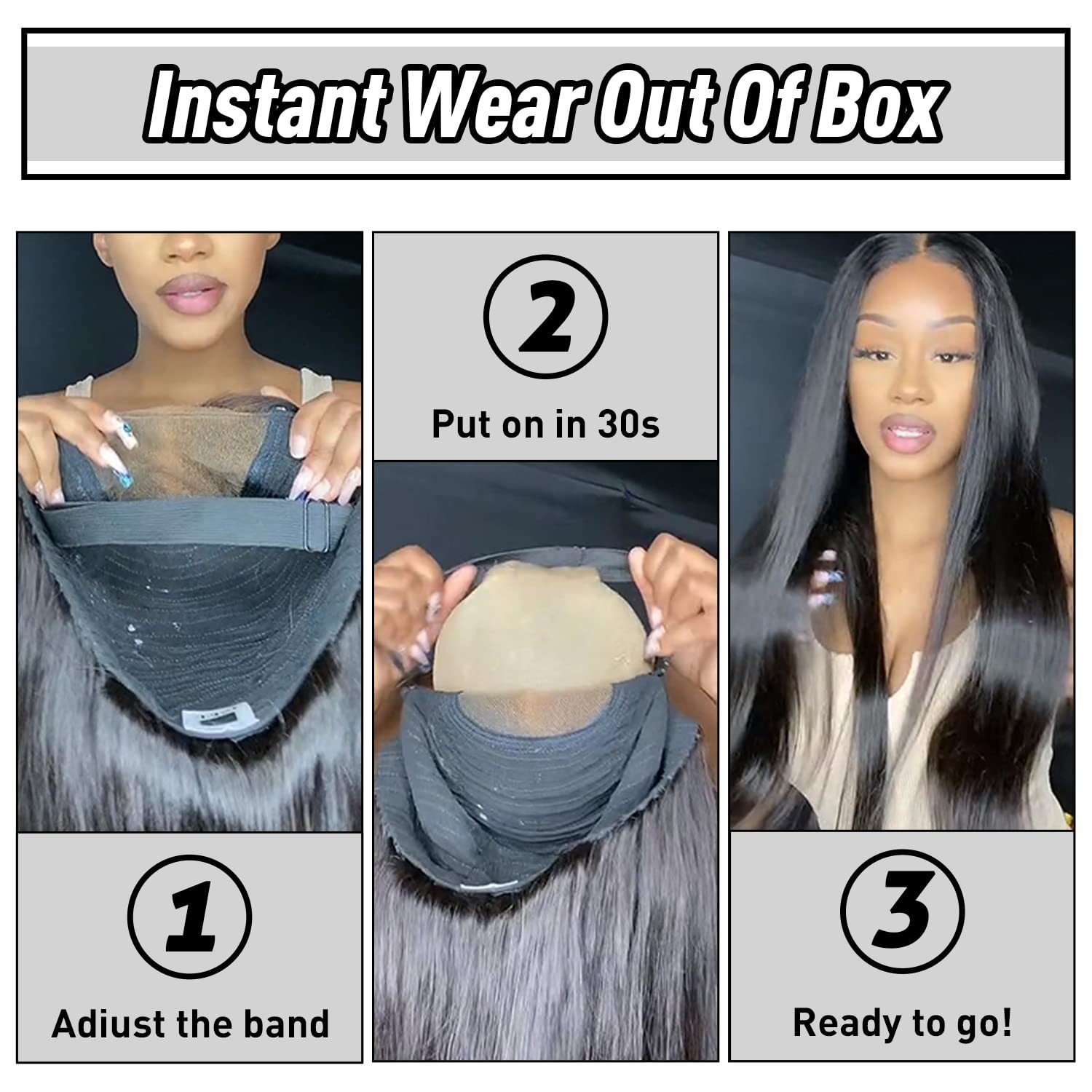 24 Inch Glueless Human Hair Wig – Straight, 200% Density, HD Lace Front, Pre-Plu