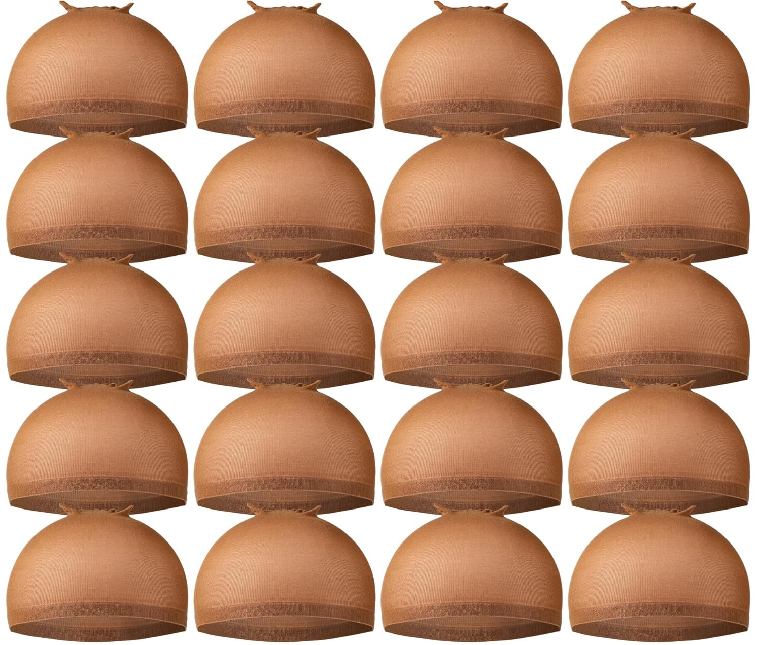 Teenitor Wig Caps, 20 Pack Stretchy Nylon Skin Tone Application Brown