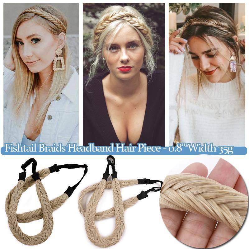 BRAIDED Hair Plait Thick Chunky Headband French Twist Braid Band Fake Extension