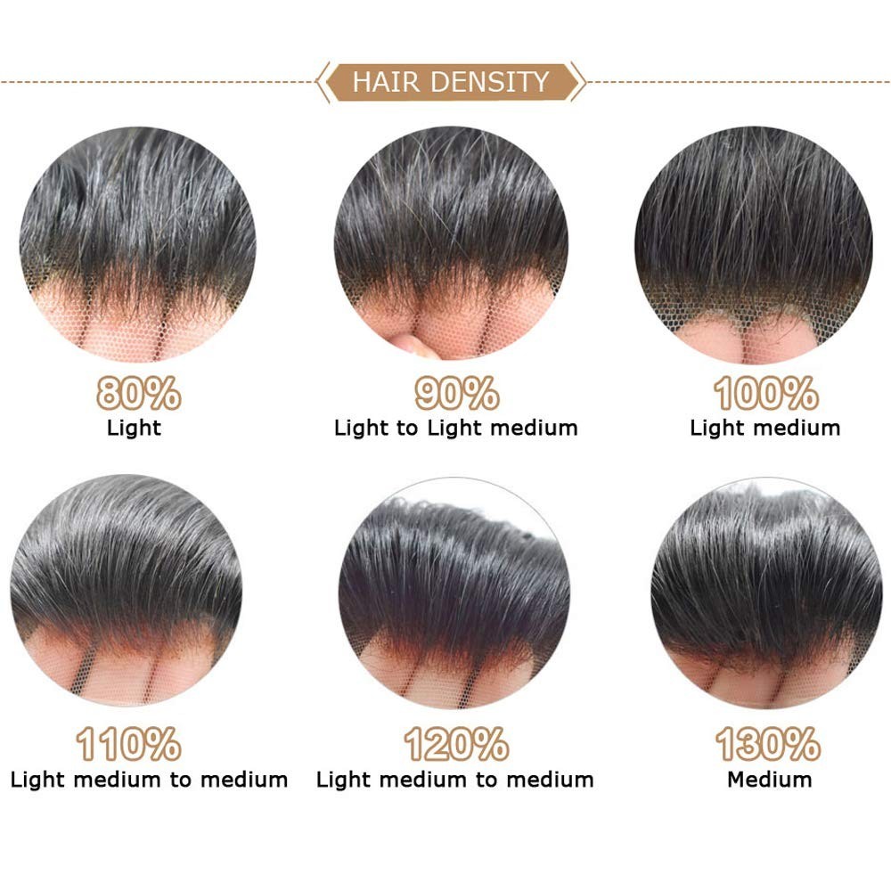 Hair Piece for Men Ultra Thin Skin V-looped Mens Toupee Full Poly Human Hair 70%