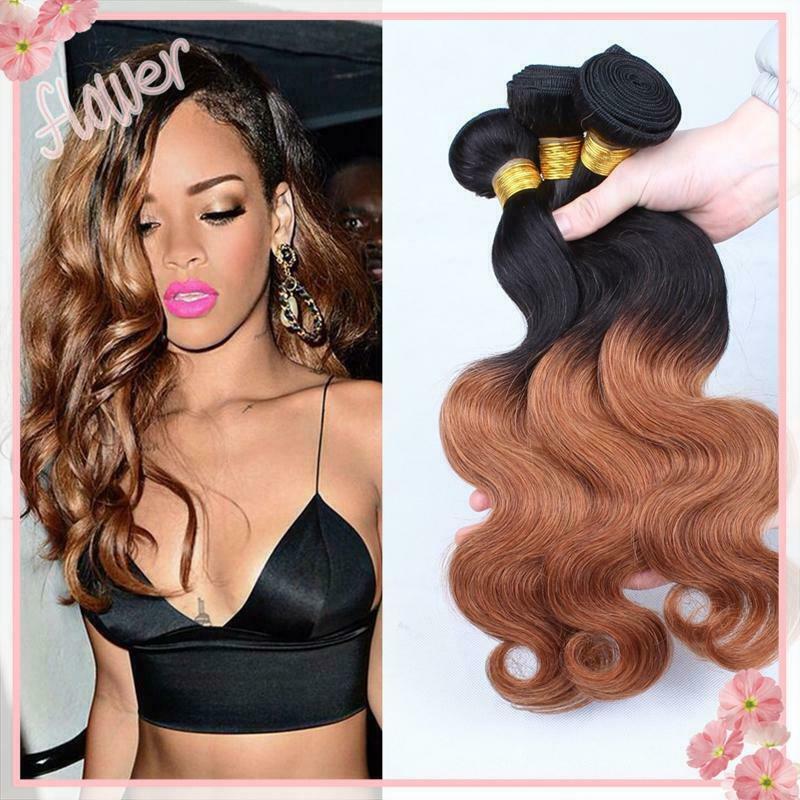 12A PERUVIAN VIRGIN HUMAN HAIR BODY WAVE 1B/30 ROOT OMBRE 300g/400g/500g BUNDLE