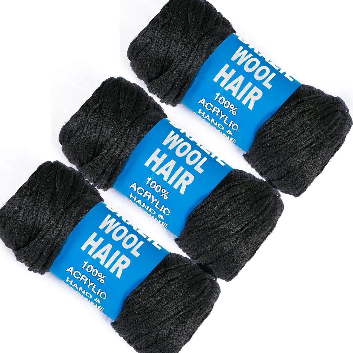 3Pcs Brazilian Yarn Wool Hair Arylic Yarn for Hair Crochet Braid Twist Warps