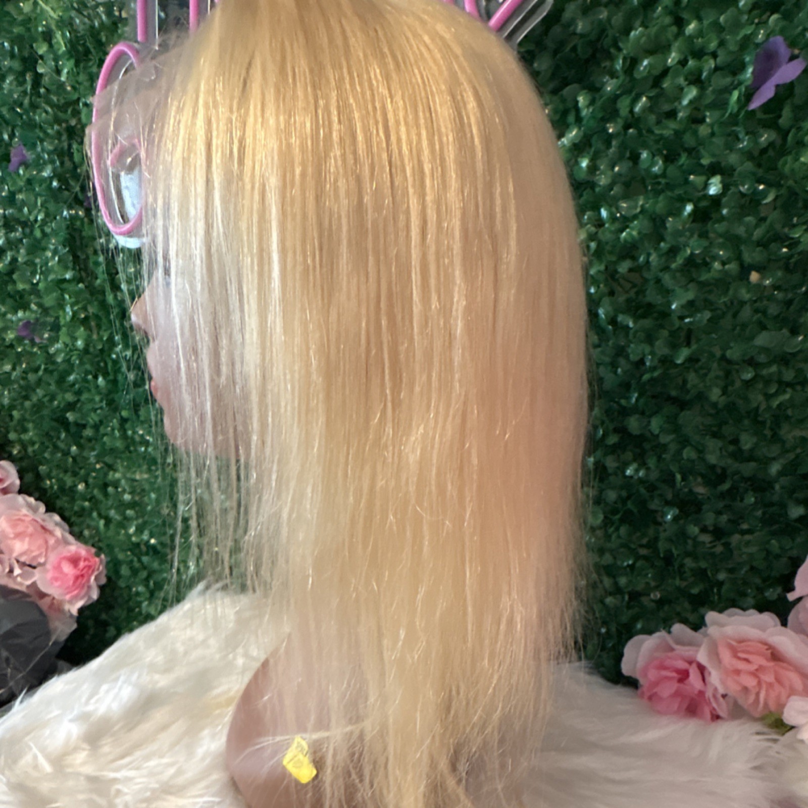 13×6 Straight human Hair Wig Blond Free-Part Classic Cap 180% density 22”