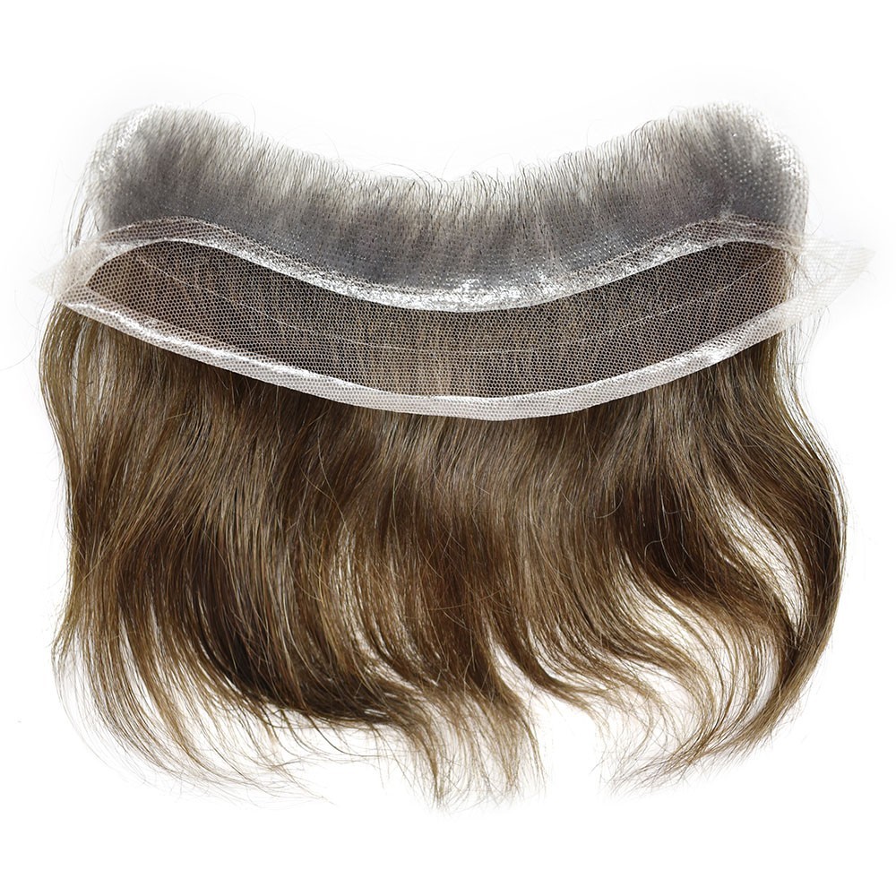 Natural Mens Frontal Swiss Lace Front Hairpiece for Receding Hairline Human Hair
