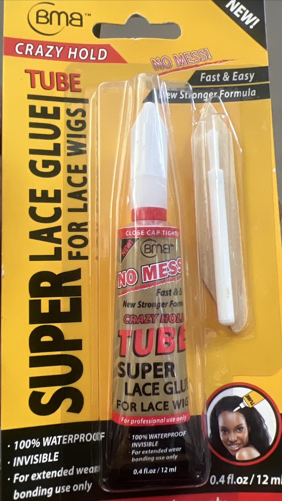 2PCS BMB SUPER LACE GLUE CRAZY HOLD! WATERPROOF,INVISIBLE BONDING GLUE FASTER