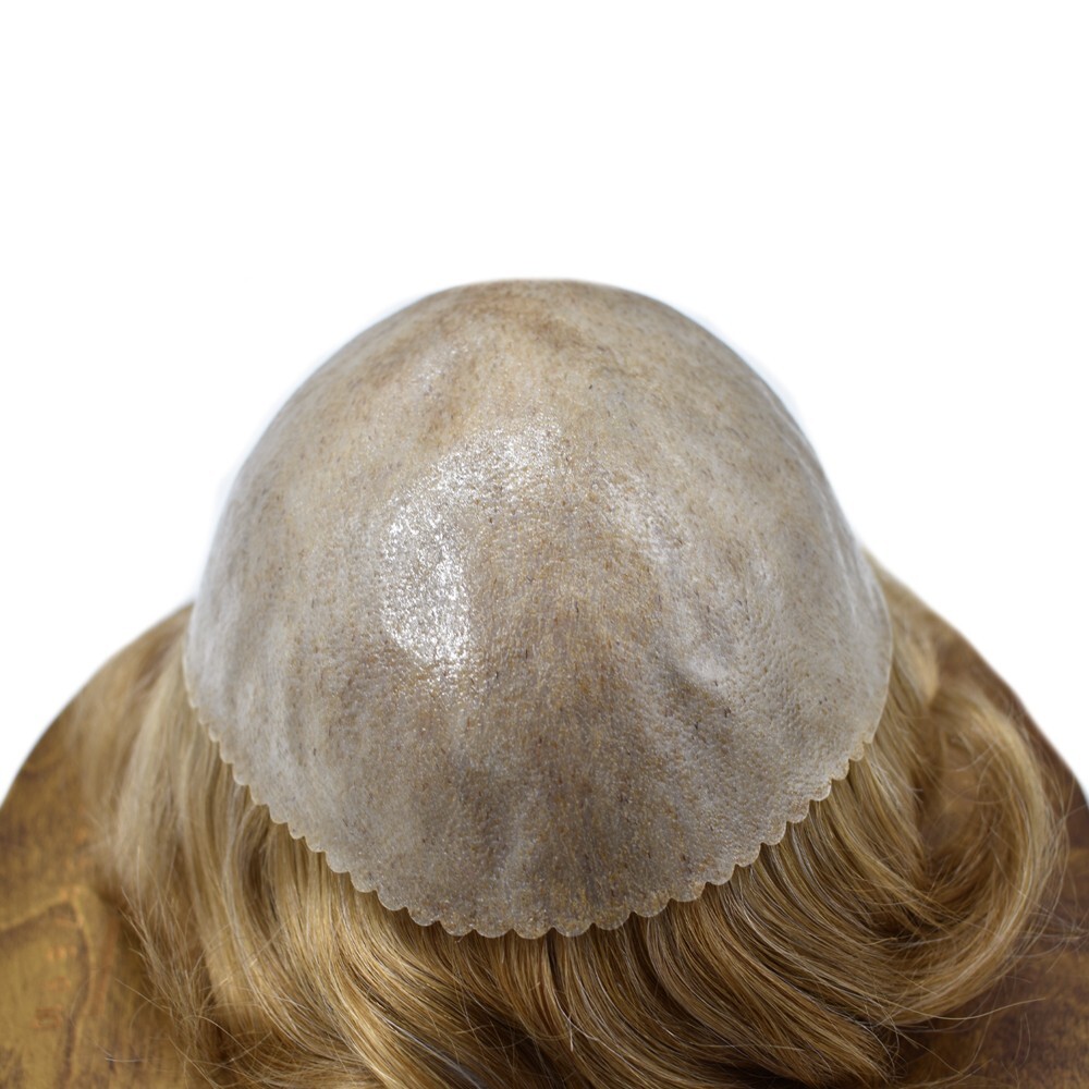 Mens Toupee Hairpiece Full Poly Skin Hair System Replacement Injected PU Men Wig