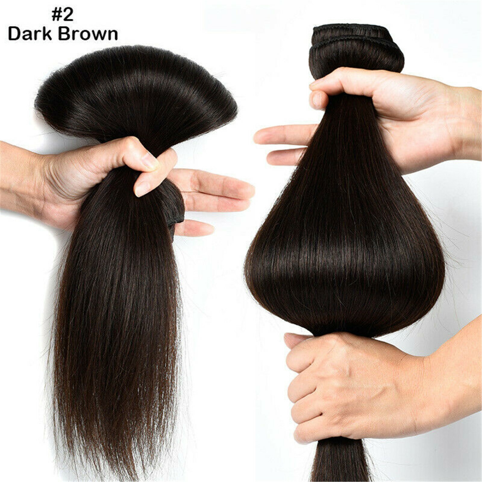 10PCS 190g Clip In 100%Real Human Hair Extension Double Weft Full Head Any Color
