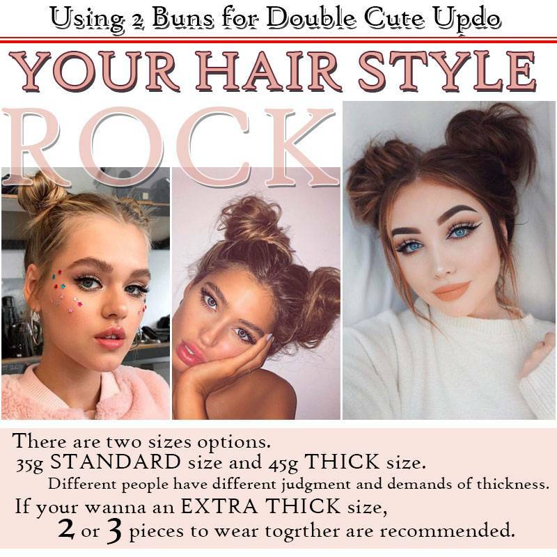 Real Natural Curly Messy Bun Hair Piece Scrunchie Hair Extensions as Human Blond