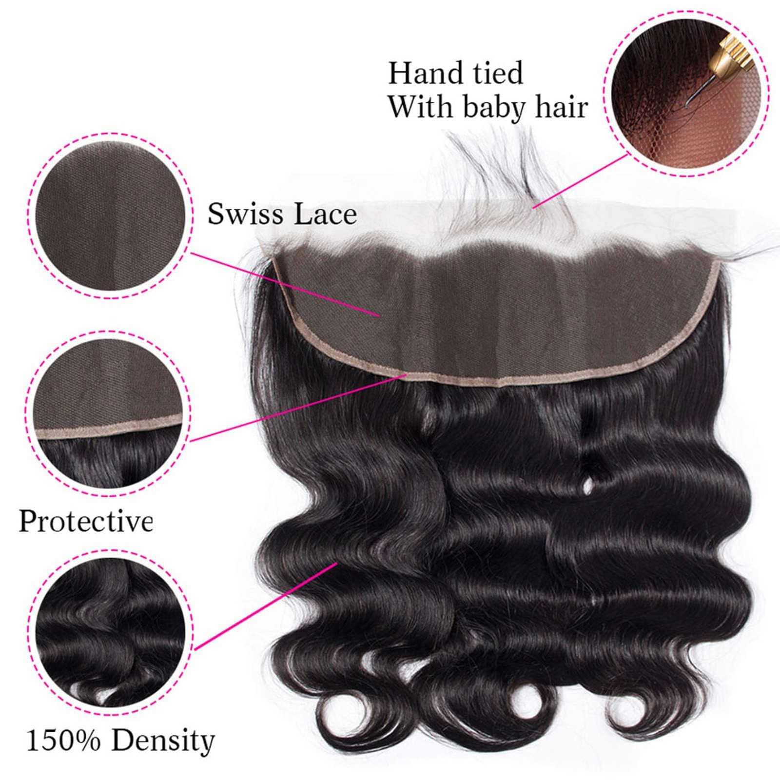 Jarama 12A Body Wave Bundles Frontal Human Hair 14 16 1812 Inch Brazilian