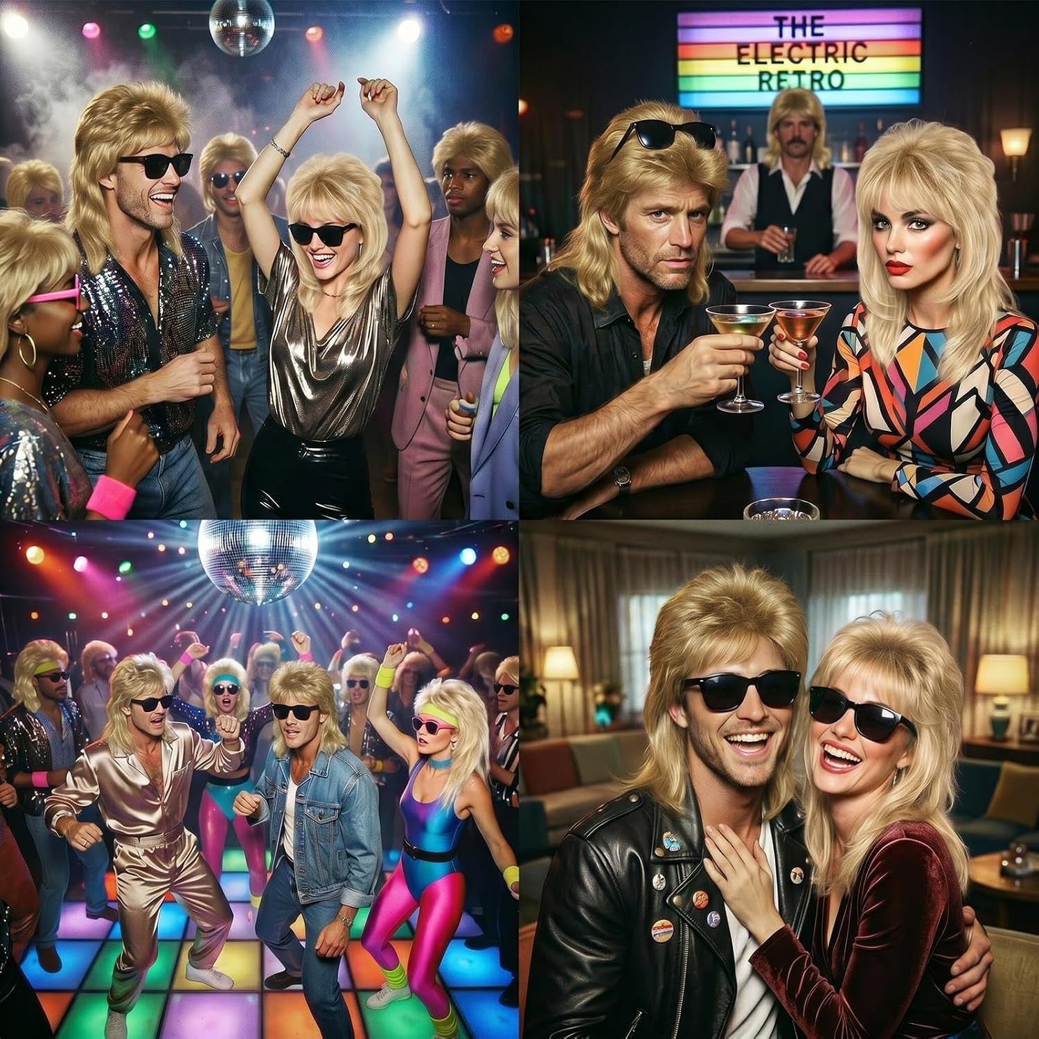 Blonde 80S Mullet Wigs for Women Men, Funny Party Cosplay Wig Layered