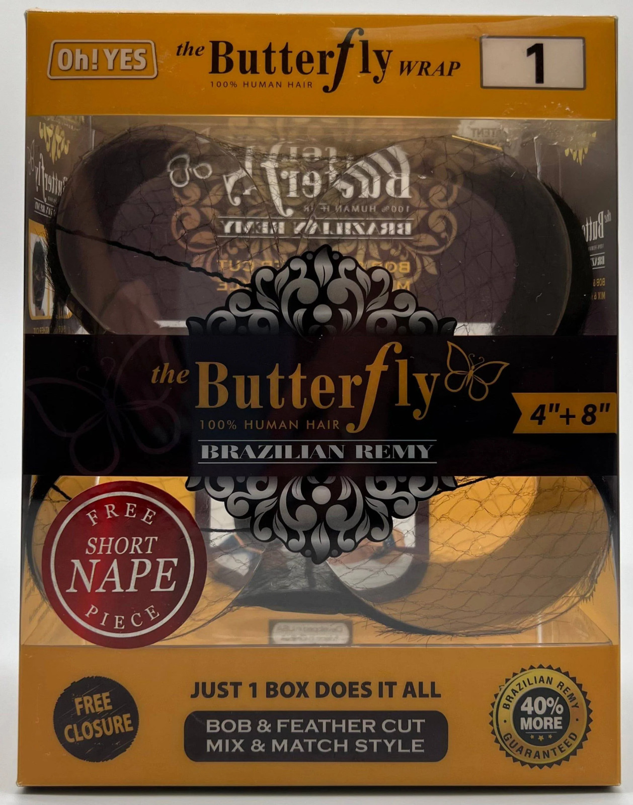 Oh! Yes 100% Human Hair-The Butterfly Wrap 4”8”+free closure