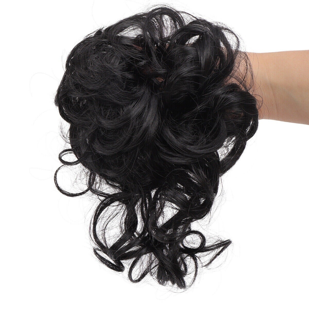 Curly Messy Bun Hair Piece Scrunchie Updo Thick Hair Extensions Real As Human US