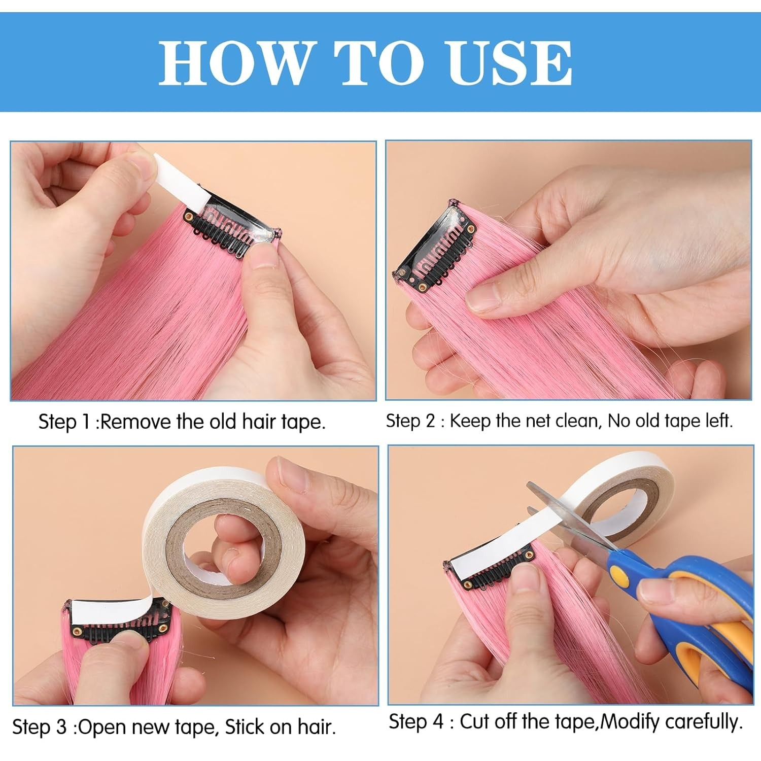 Double-Sided Hair Extension Tape – 2 Rolls, 3 Yards Each, Waterproof & Strong