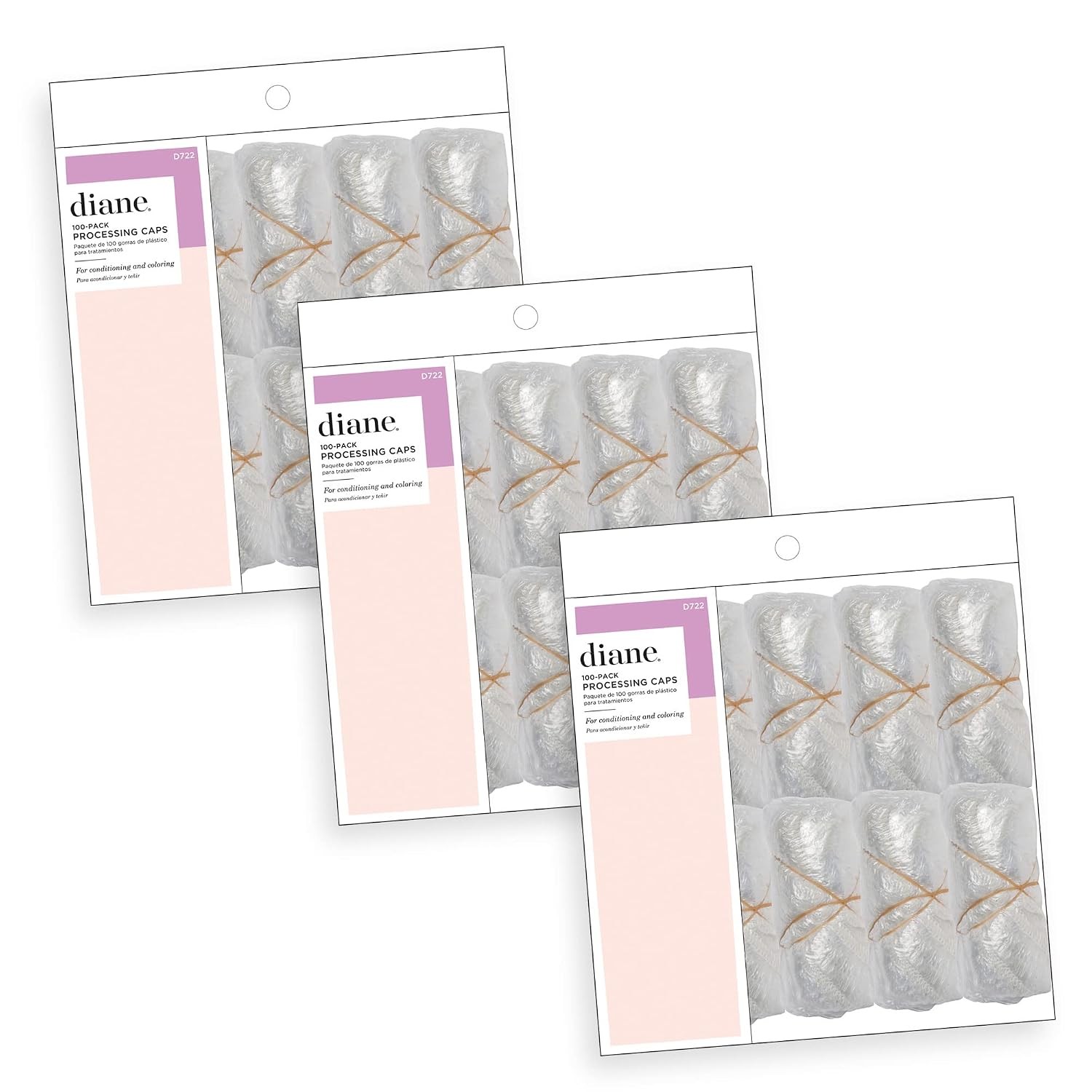 Diane Disposable Clear Processing Hair Caps, For Salons, DIY, Conditioning, Dyei