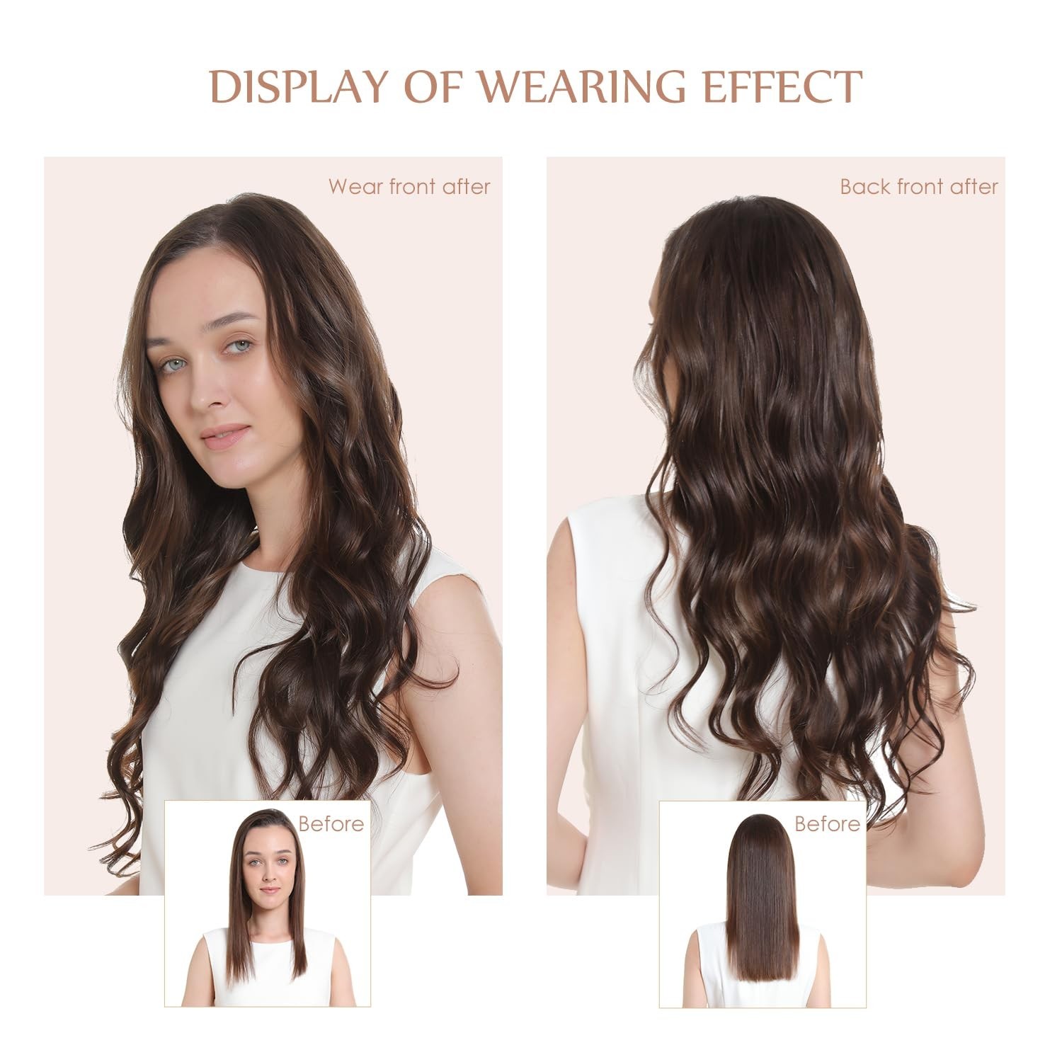 18 Inch Clip-In Hair Extensions, 150g Real Human Hair, Chocolate Brown, Soft Str