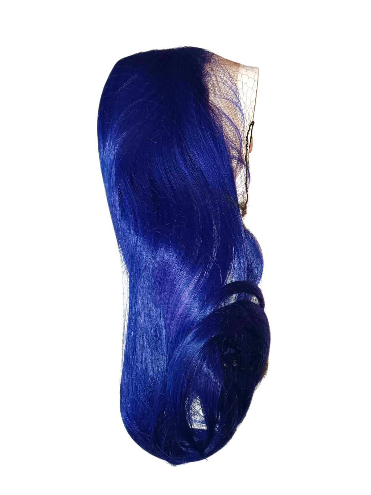 (New) Neon Cobalt Electric Blue Glueless 4 Inch Deep Hand-Tied Lace Front Wig
