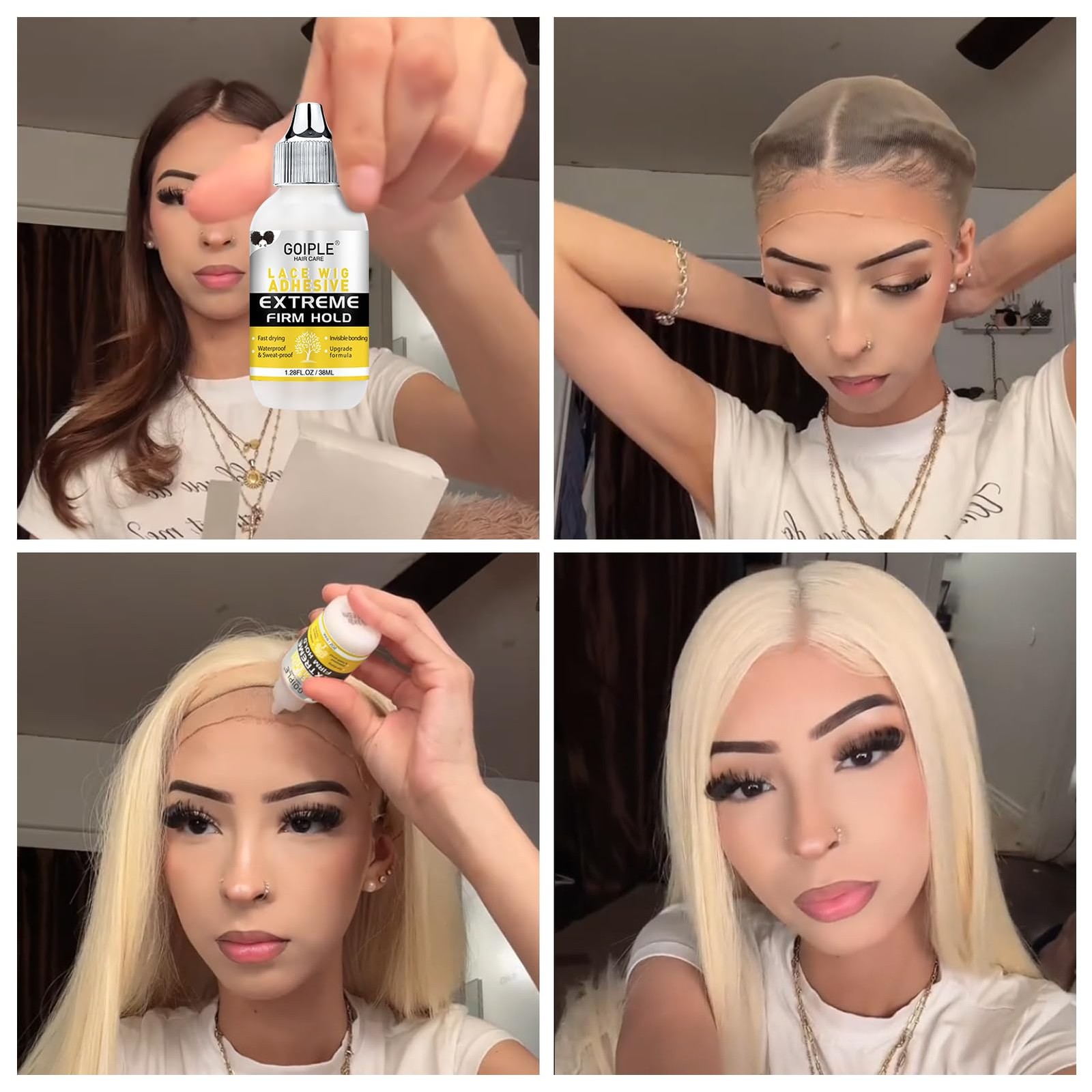 Wig Glue for Lace Front Wigs, Waterproof Lace Front Wig Glue for Wigs, Strong…