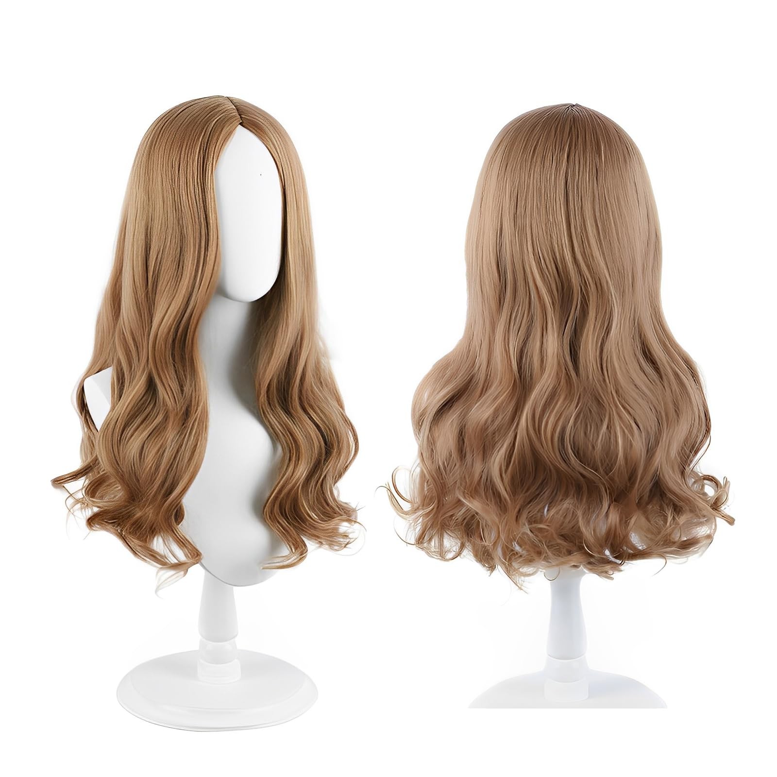 Long Curly Wig Adult Women Middle Part Synthetic Hair for Halloween Party