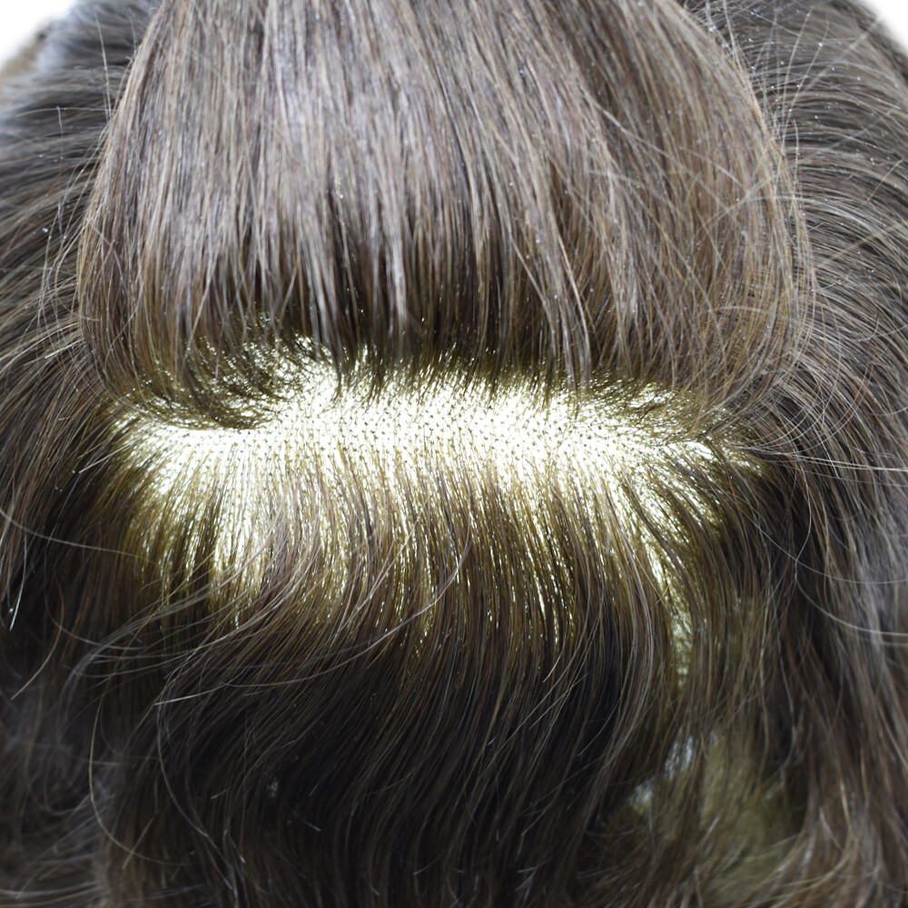 Mens toupee hairpiece Fine Mono poly skin Human hair system replacement Mens wig