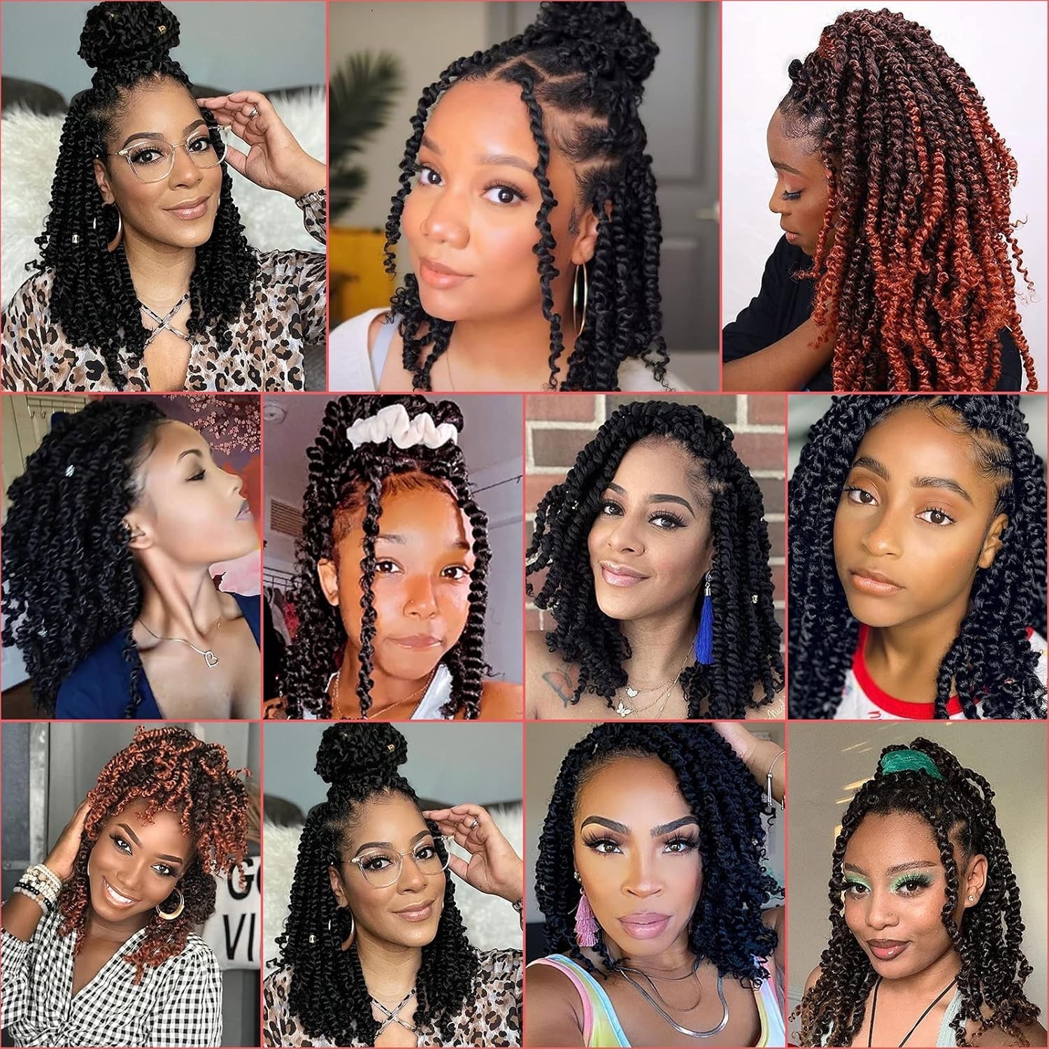 10 Inch Pre-Looped Passion Twist Crochet Hair – 8 Packs Pretwisted Bohemian Brai